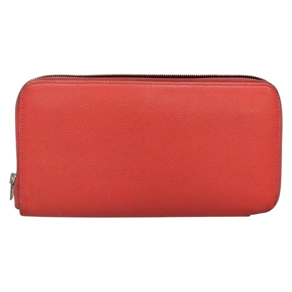 HERMES Wallet Leather 2Set Black Red Auth bs28040