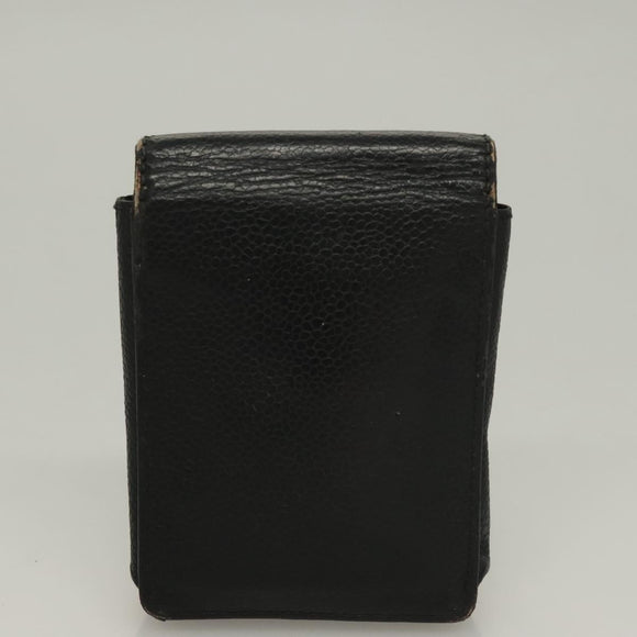 CHANEL Key Case Leather 3Set Black Beige CC Auth bs28044