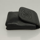 CHANEL Key Case Leather 3Set Black Beige CC Auth bs28044-12