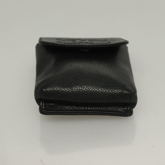 CHANEL Key Case Leather 3Set Black Beige CC Auth bs28044