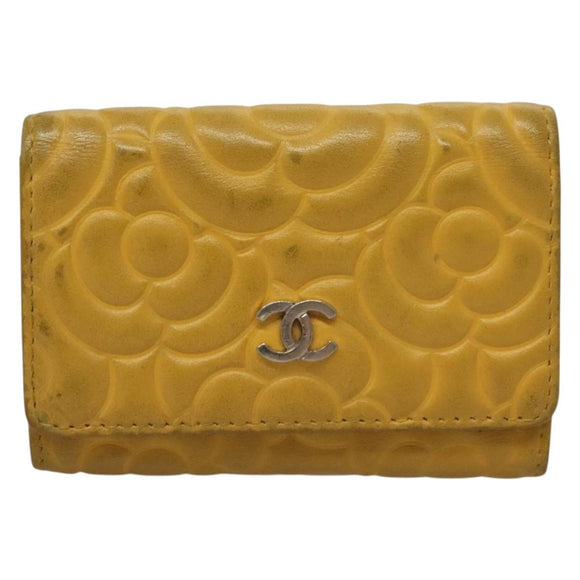 CHANEL Key Case Leather 3Set Black Beige CC Auth bs28044