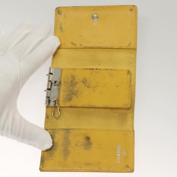 CHANEL Key Case Leather 3Set Black Beige CC Auth bs28044