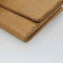 CHANEL Icon Line Bifold Wallet Leather Beige CC Auth bs28046-15