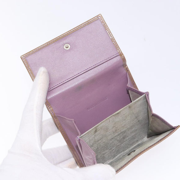 CHANEL Bifold Wallet Enamel Purple Silver CC Auth bs28048