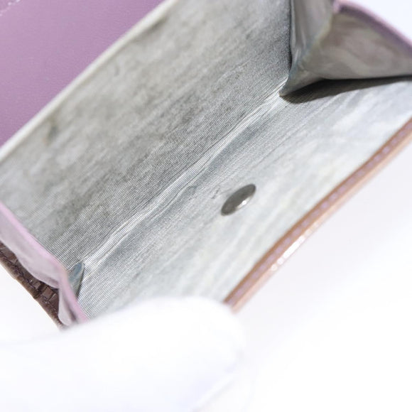 CHANEL Bifold Wallet Enamel Purple Silver CC Auth bs28048