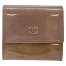 CHANEL Bifold Wallet Enamel Purple Silver CC Auth bs28048-2