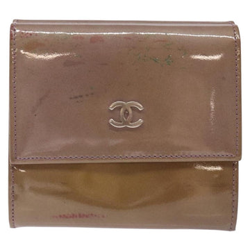 CHANEL Bifold Wallet Enamel Purple Silver CC Auth bs28048 - 0