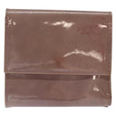 CHANEL Bifold Wallet Enamel Purple Silver CC Auth bs28048-3