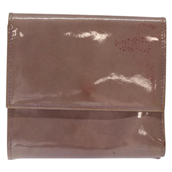 CHANEL Bifold Wallet Enamel Purple Silver CC Auth bs28048