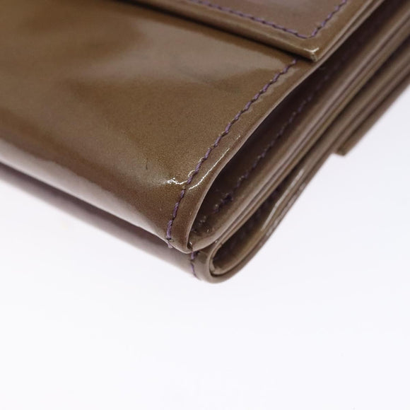 CHANEL Bifold Wallet Enamel Purple Silver CC Auth bs28048