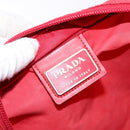 PRADA Shoulder Bag Nylon Red Silver Auth bs28053-19