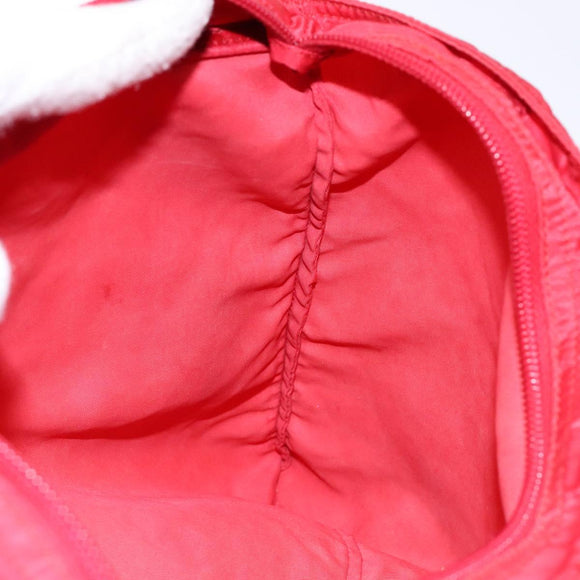 PRADA Shoulder Bag Nylon Red Silver Auth bs28053