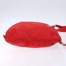 PRADA Shoulder Bag Nylon Red Silver Auth bs28053-3