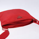 PRADA Shoulder Bag Nylon Red Silver Auth bs28053-6