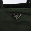 PRADA Tote Bag Nylon Khaki Silver Auth bs28055-17