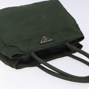 PRADA Tote Bag Nylon Khaki Silver Auth bs28055-6