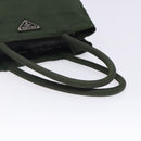 PRADA Tote Bag Nylon Khaki Silver Auth bs28055-7