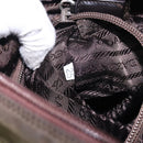 PRADA Tote Bag Nylon Khaki Silver Auth bs28058-12