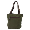PRADA Tote Bag Nylon Khaki Silver Auth bs28058-2