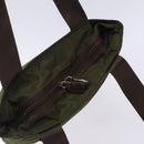 PRADA Tote Bag Nylon Khaki Silver Auth bs28058-6