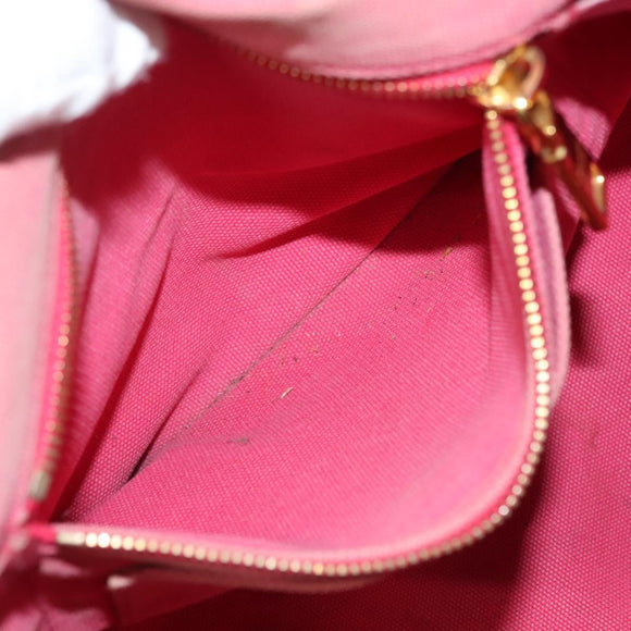 PRADA Canapa GM Hand Bag Canvas Pink Gold Auth bs28066