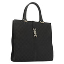 GUCCI GG Canvas Jackie Tote Bag Black Silver 002 1064 1669 Auth bs28068-1