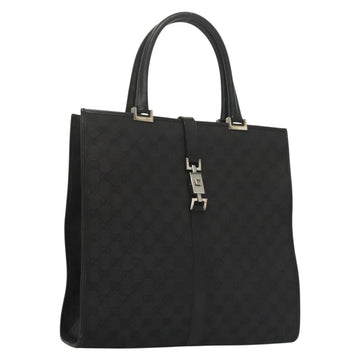 GUCCI GG Canvas Jackie Tote Bag Black Silver 002 1064 1669 Auth bs28068