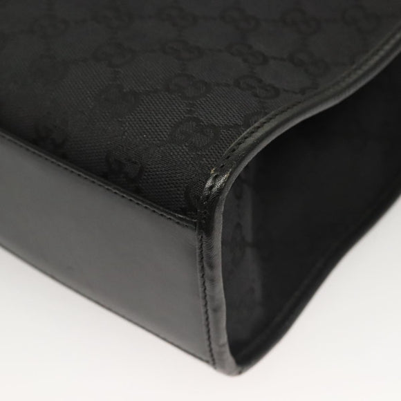 GUCCI GG Canvas Jackie Tote Bag Black Silver 002 1064 1669 Auth bs28068