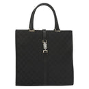 GUCCI GG Canvas Jackie Tote Bag Black Silver 002 1064 1669 Auth bs28068-13