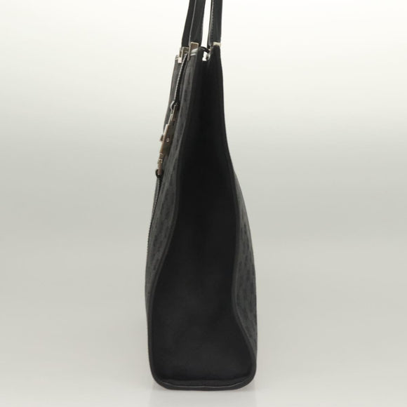 GUCCI GG Canvas Jackie Tote Bag Black Silver 002 1064 1669 Auth bs28068