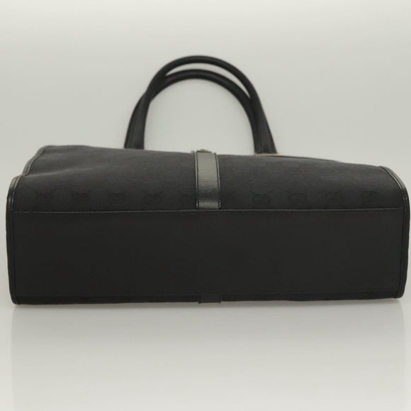 GUCCI GG Canvas Jackie Tote Bag Black Silver 002 1064 1669 Auth bs28068
