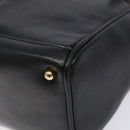 GUCCI Bamboo Hand Bag Leather Black Gold 000 122 0316 Auth bs28069-10