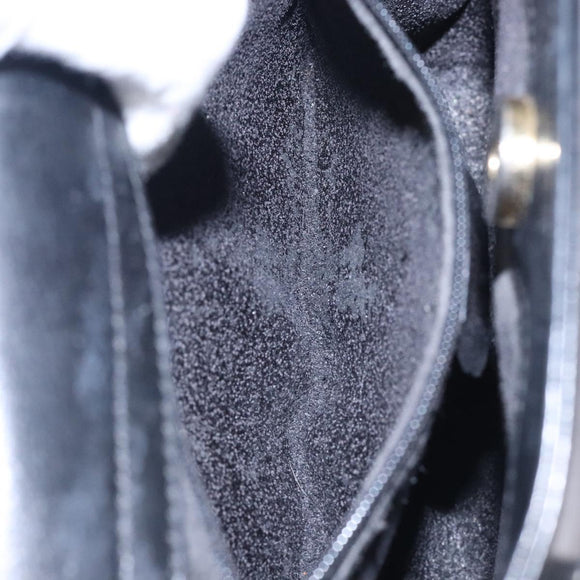 GUCCI Bamboo Hand Bag Leather Black Gold 000 122 0316 Auth bs28069