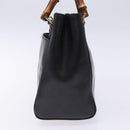 GUCCI Bamboo Hand Bag Leather Black Gold 000 122 0316 Auth bs28069-4
