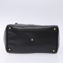 GUCCI Bamboo Hand Bag Leather Black Gold 000 122 0316 Auth bs28069-9