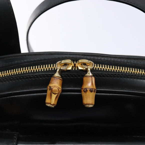 GUCCI Shoulder Bag Enamel Black Gold 001 1075 1650 0 Auth bs28070