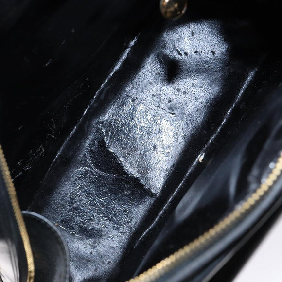 GUCCI Shoulder Bag Enamel Black Gold 001 1075 1650 0 Auth bs28070