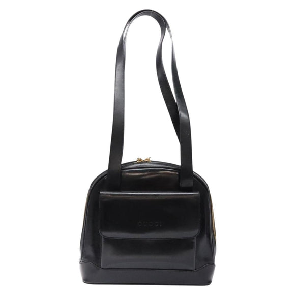 GUCCI Shoulder Bag Enamel Black Gold 001 1075 1650 0 Auth bs28070