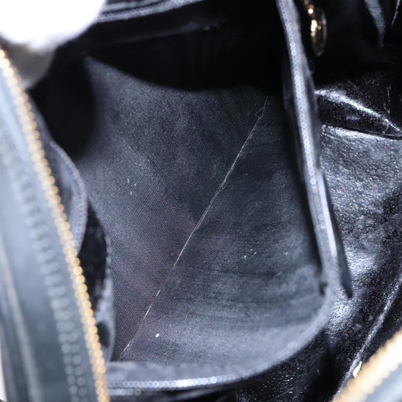 GUCCI Shoulder Bag Enamel Black Gold 001 1075 1650 0 Auth bs28070