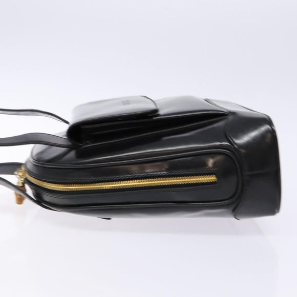 GUCCI Shoulder Bag Enamel Black Gold 001 1075 1650 0 Auth bs28070