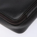 GUCCI Clutch Bag Leather Brown Silver 018 3700 Auth bs28071-11