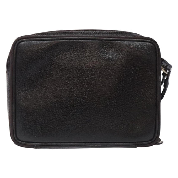 GUCCI Clutch Bag Leather Brown Silver 018 3700 Auth bs28071