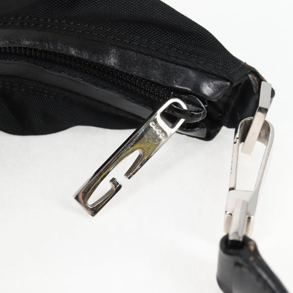GUCCI Shoulder Bag Nylon Black Silver 001 1955 Auth bs28075
