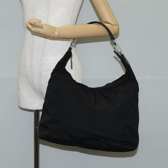 GUCCI Shoulder Bag Nylon Black Silver 001 1955 Auth bs28075