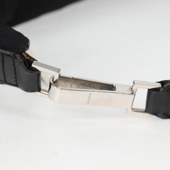 GUCCI Shoulder Bag Nylon Black Silver 001 1955 Auth bs28075