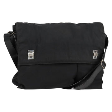 GUCCI Shoulder Bag Nylon Black Silver 019.0308 Auth bs28077