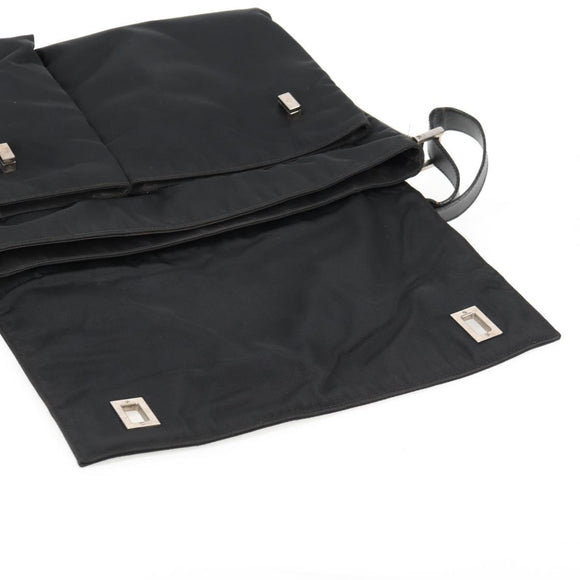 GUCCI Shoulder Bag Nylon Black Silver 019.0308 Auth bs28077