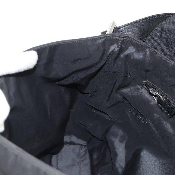 GUCCI Shoulder Bag Nylon Black Silver 019.0308 Auth bs28077