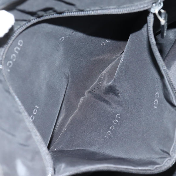 GUCCI Shoulder Bag Nylon Black Silver 019.0308 Auth bs28077