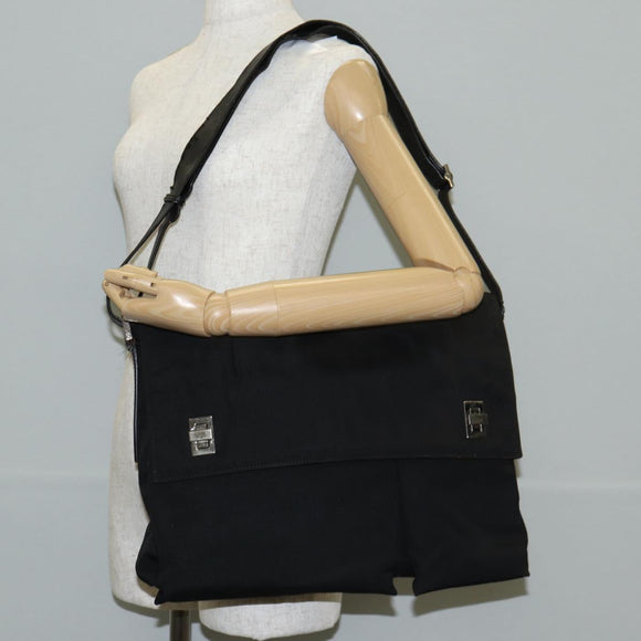 GUCCI Shoulder Bag Nylon Black Silver 019.0308 Auth bs28077